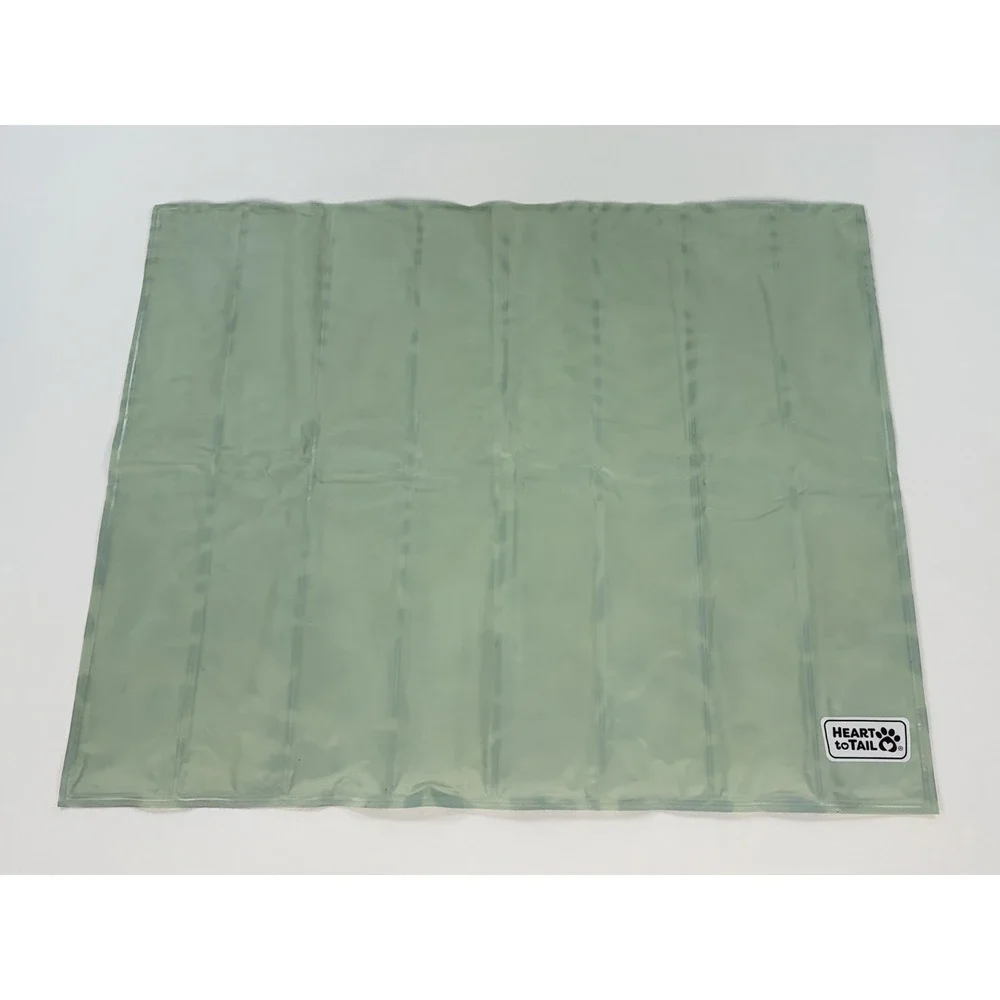Heart to Tail Dog Cooling Mat 24x30 Reversible Blue Leaf Non-Toxic Pet Bed Pad